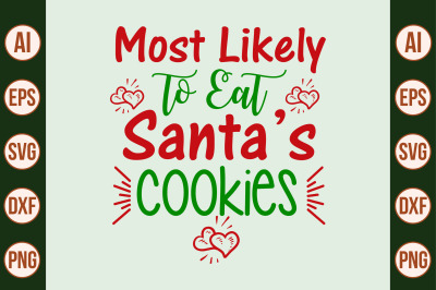 Most Likely to Eat Santas Cookies svg