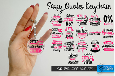 Sassy Keychain SVG Bundle,Sarcastic SVG, Round Keychain SVG