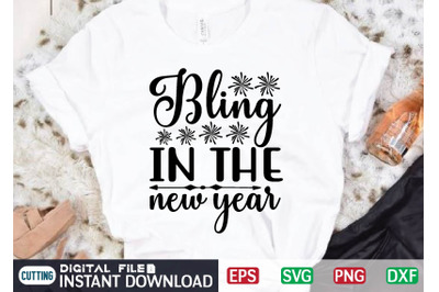 Bling in the New Year t shirt design template