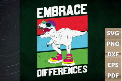 Embrace Differences Autism Dinosaur