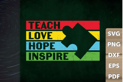 Autism Teacher Love Hope Inspire Gift