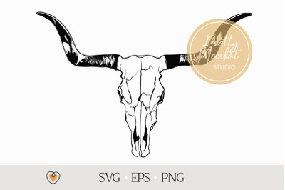 Bull skull #5 svg, Cow skull svg, png
