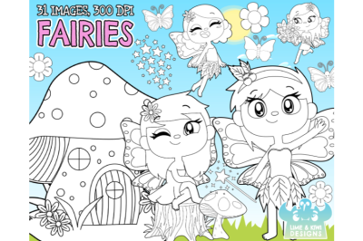 Fairies Digital Stamps - Lime and Kiwi Designs