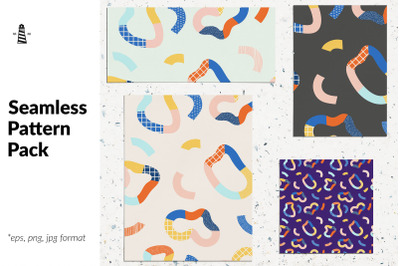 Abstract shapes seamless patterns