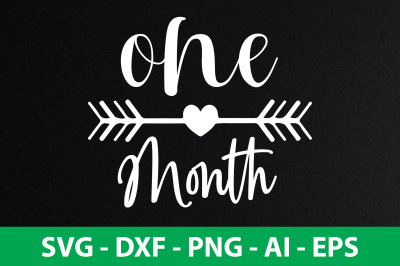 one month svg cut file