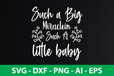 Such a Big Miraclein such a little baby svg cut file