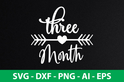 three months svg cut file