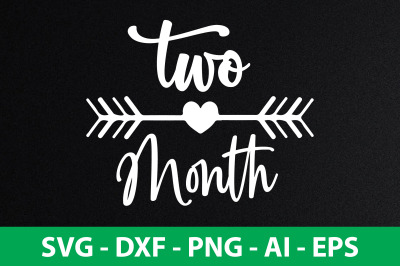 two month svg cut file