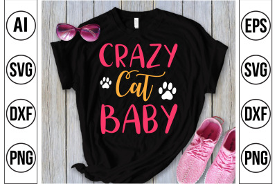 Crazy Cat Baby svg cut file