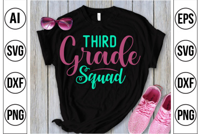 Third Grade Squad svg cut file