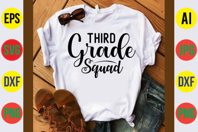 Third Grade Squad svg cut file