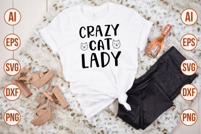 crazy cat lady svg cut file