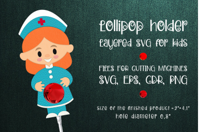 Nurse Lollipop Holder Template SVG