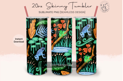 Tropical Frog 20oz Tumbler Sublimation, Tropical Forest