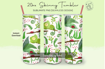 Chameleon 20oz Tumbler Sublimation, Summer Ladybug