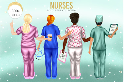 Nurses Clipart DIY Custom Portrait