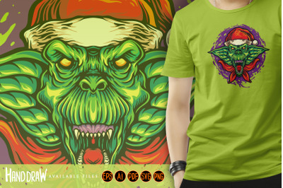 Scary Goblin Christmas Hat Illustrations