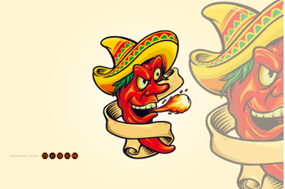 Red Chili Flavour with Mexican Sombrero Hat