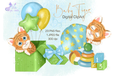 Baby tiger  boy (Digital ClipArt)