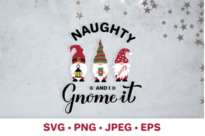 Naughty and I gnome it. Funny Christmas quote for kids