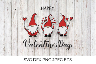 Happy Valentines Day. Cute Gnomes.