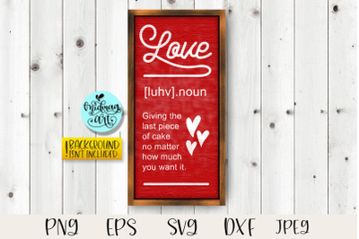 Love definition sign svg, love wood sign svg