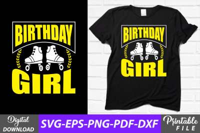 Birthday Girl Roller Skating Design