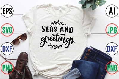 Seas and Greetings svg cut file