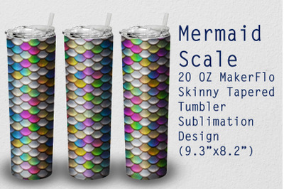 Tumbler Tapered 20 OZ Sublimation Mermaid Wrap Design