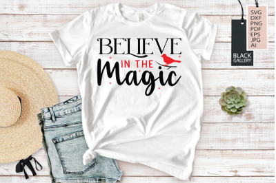 Believe in the Magic | Christmas Cardinal SVG