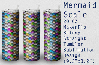 Tumbler Straight 20 OZ Sublimation Mermaid Wrap Design