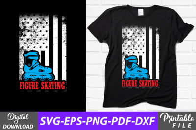 Figure Skating USA Flag