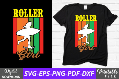 Roller Girl Vintage Skating Design