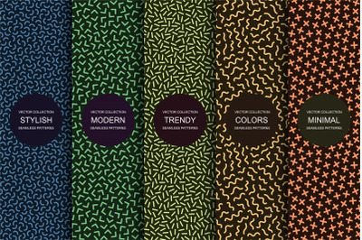 Colorful seamless retro patterns