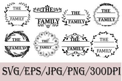 Family monogram frames , SVG, family clip art, ornament