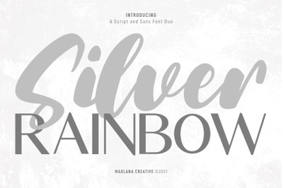 Silver Rainbow Script Sans Font Duo