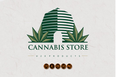 Cannabis Weed Store Productions Modern Logo