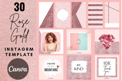 Pink and Rose Gold Instagram Templates