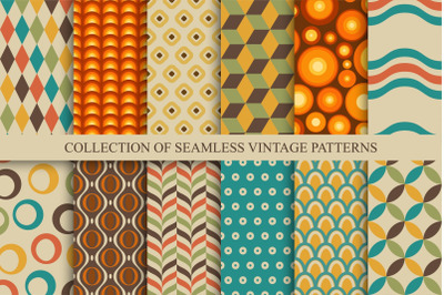Color seamless retro patterns