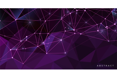 Polygonal banner. Abstract grid&2C; triangular modern digital background.