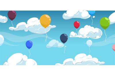 Flying balloons. Blue cloudy sky and colorful balloon. Graduation&2C; ann