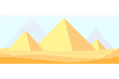 Egypt pyramids background. Ancient sunlight pyramid landscape, old his