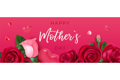 Mothers day brochure. Happy female floral banner&2C; postcard template fo