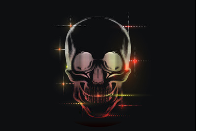 Digital pixel Skull Illustration isolated on black