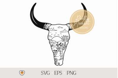 Cow skull desert #4 svg, Bull skull svg, Desert svg, png