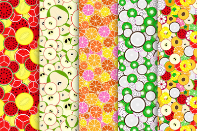 Colorful seamless fruits backgrounds