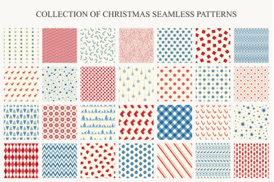 Colorful christmas seamless patterns