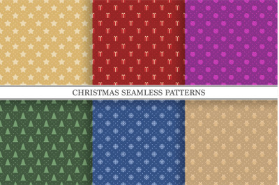 Christmas seamless colorful patterns