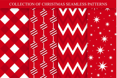 Bright christmas seamless patterns