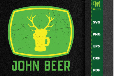 John Beer For Farmer With Green Tractor